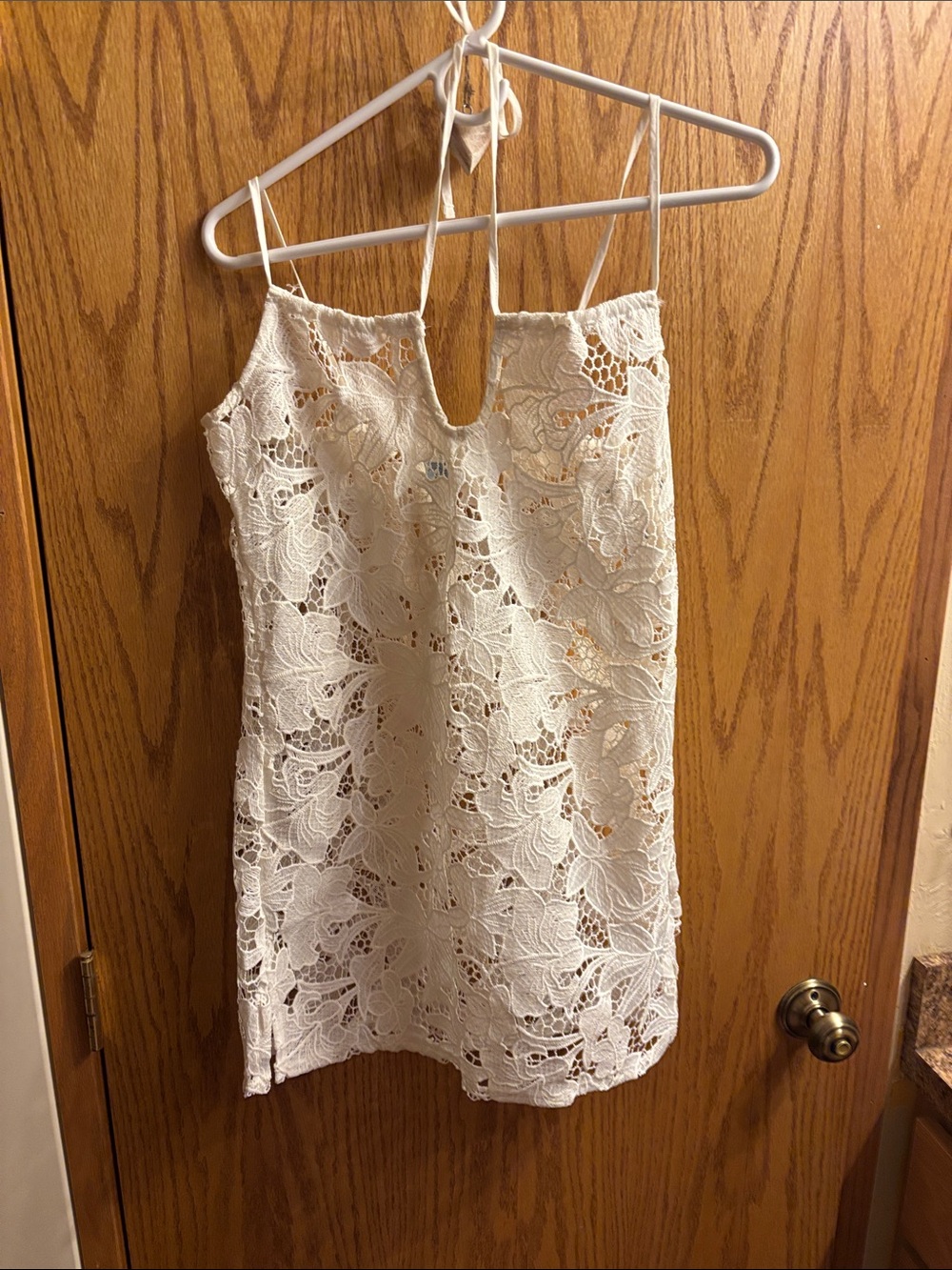 Lace Spaghetti Strap Mini Swim Suit Cover